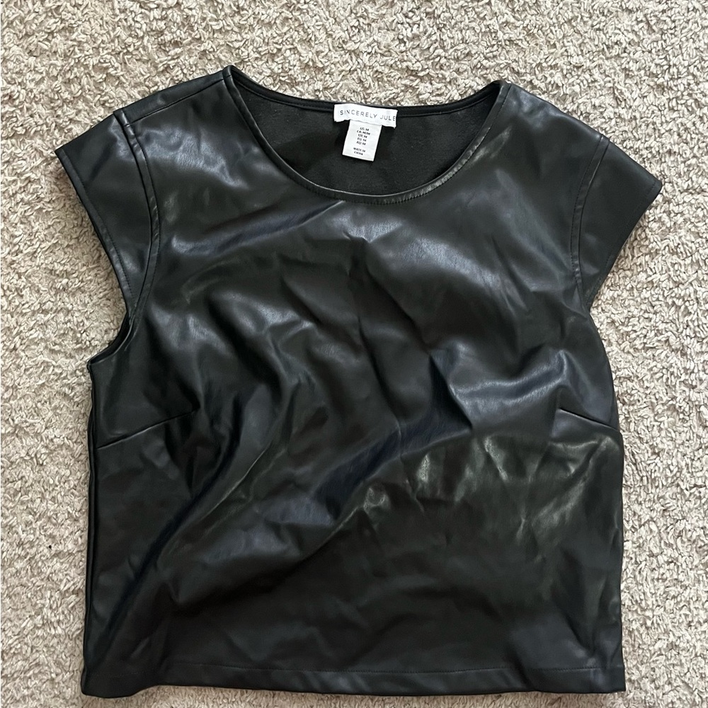 Sincerely Jules medium faux leather top